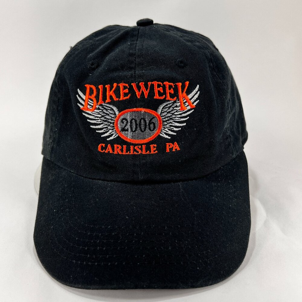 Bike Week Carlisle PA 2006 Strap Back Hat Cap Black Danelley Biker Adult Mens